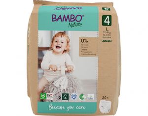 BAMBO NATURE Culottes d'Apprentissage Jetables 4 Maxi 7-14 kg - Paquet de 20 Culottes