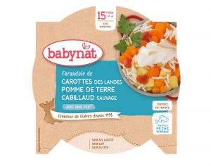 BABYNAT Mon p'tit Plat Assiette - Carotte, PDT & Cabillaud Sauvage - Ds 15 mois - 260 g