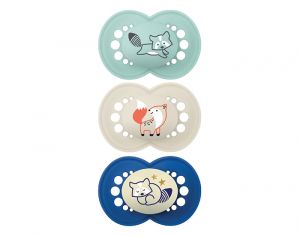 MAM Sucette Original - 18+ mois - Silicone - Lot de 3 Bleu