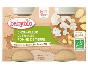 BABYBIO Mes Lgumes - 2x130g Chou Fleur de Bretagne Pomme de Terre - 6 mois