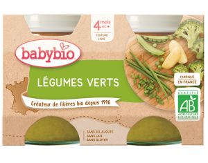 BABYBIO Mes Lgumes - 2x130g Lgumes verts - 4 mois