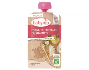 BABYBIO Gourde Fruits Unitaire - Ds 6 mois - 120g Poire de Provence Bergamote