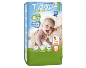 TIDOO Couches cologiques Nature - Pack conomique  T3 / 4-9 kg / 56 couches