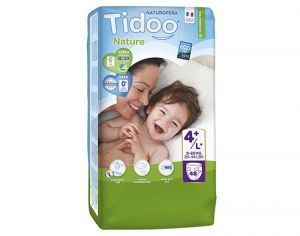 TIDOO Couches cologiques Nature - Pack conomique  T4+ / 9-20 kg / 48 couches