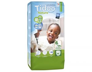 TIDOO Couches cologiques Nature - Pack conomique  T6 / 16-30 kg / 38 couches