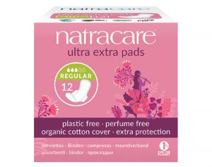 NATRACARE Serviette Hyginique Ultra Extra  Ailettes Normal - Boite de 12