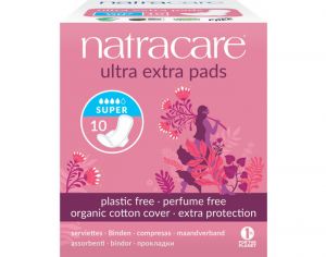 NATRACARE Serviette Hyginique Ultra Extra  Ailettes Super - Boite de 10