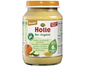 HOLLE Petit Pot Lgume - 125 ou 190 g Courgette - Citrouille - Pomme de Terre - 6M