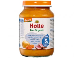 HOLLE Petit Pot Menu Carotte - Pomme de Terre - Boeuf - 4M