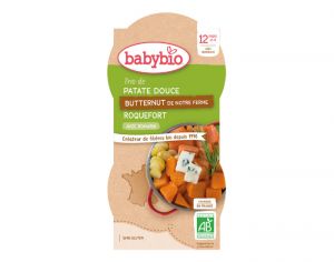 BABYBIO Bols Menu Mes Lgumes - 2x200g  Trio de Patate Douce Butternut de Provence Roquefort - Ds 12 mois