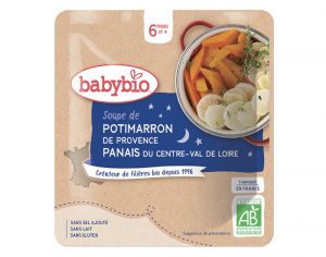 BABYBIO Sachet Menu Bonne Nuit - 190g Soupe Potimarron Panais - 6 M