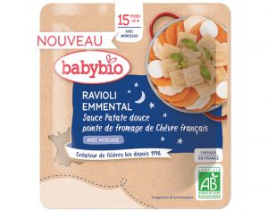 BABYBIO Sachet Menu Bonne Nuit - 190g Ravioli Emmental - 15 M