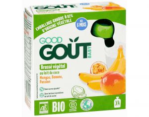 GOOD GOUT Gourde Brass Vgtal Coco Mangue Banane Passion - 4 x 85g - Ds 6 mois