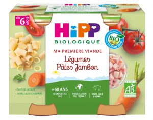 HIPP Ma Premire Viande -  2 x 190 g Lgumes - Ptes - Jambon - 6M