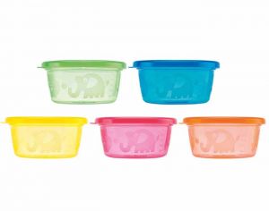 NUBY Pots de Conservation Colors - 300 ml - Lot de 6