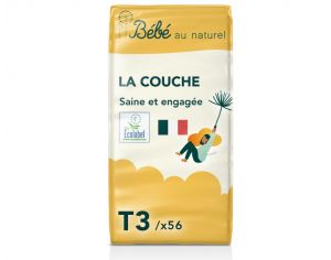 BEBE AU NATUREL La Couche Ecologique - Pack Economique Taille 3 / 4-9 kg Lot x3 / 168 couches