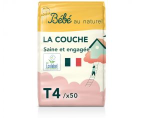 BEBE AU NATUREL La Couche Ecologique - Pack Economique Taille 4 / 7-18 kg Lot x3 / 150 couches