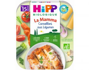 HIPP Ptes  l'Italienne de la Mamma- Assiette 250 g - Ds 15 et 18 mois Cannelloni aux Lgumes