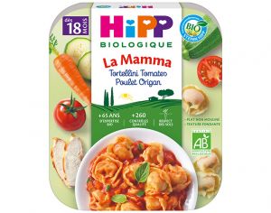 HIPP Ptes  l'Italienne de la Mamma- Assiette 250 g - Ds 15 et 18 mois Tortellini Tomates Poulet Origan - 18M