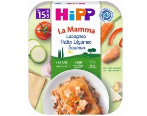 HIPP Ptes  l'Italienne de la Mamma- Assiette 250 g - Ds 15 et 18 mois Lasagnes Petits Lgumes Saumon