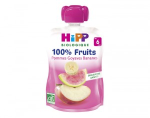 HIPP Gourde 100% Fruits - Ds 6 Mois - 90g Pomme Goyave Banane