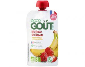 GOOD GOUT Gourde de Fruit pour Bb 120 g - Fraise et Banane - Ds 4 mois