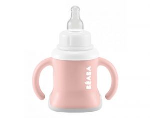 BEABA Tasse Evoluclip 3 en 1 - Old Pink - Ds 4 mois