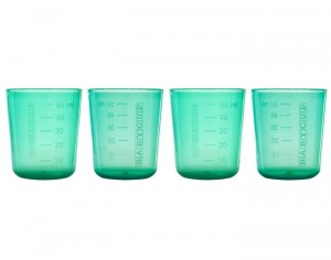 BABYCUP Lot de 4 Mini Tasses Gradues - Vert - Ds 4 mois