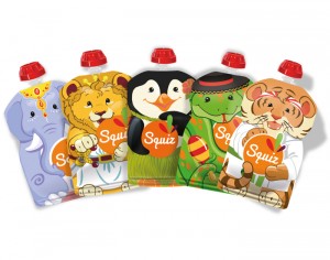 SQUIZ Lot de 5 Gourdes Souples Rutilisables Carnaval - 130 ml