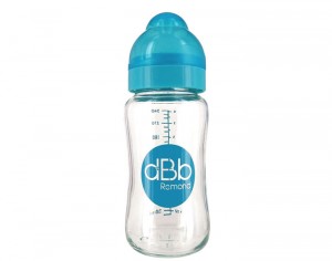 DBB REMOND Biberon Verre Col Large Ouverture - Ttine Silicone - 240 ml