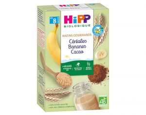 HIPP Crales Matins Gourmands - Bananes Cacao - 250 g - Ds 8 Mois