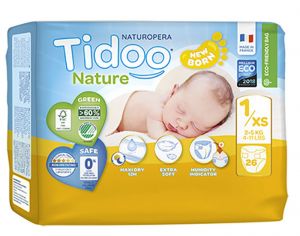 TIDOO Couches cologiques Nature T1 / 2-5 kg / 26 couches