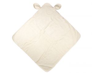 POPOLINI Cape de Bain Ecru en Coton Bio - 80 x 80 cm