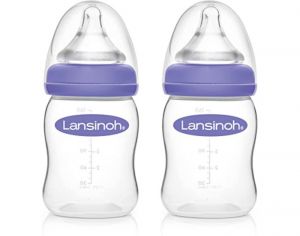 LANSINOH Lot de 2 Biberons avec Ttine Pristaltique - 160 ml