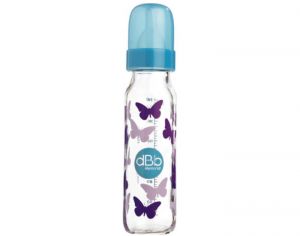 DBB REMOND Biberon en Verre - Papillon - 240 ml Turquoise