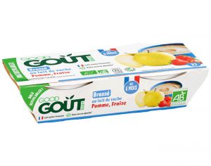 GOOD GOUT Dessert Brass Vache Pomme Fraise - Ds 6 mois - 2 x 100g