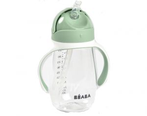 BEABA Tasse Paille Vert Sauge - Ds 8 mois - 300 ml 