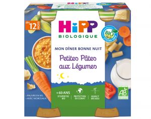 HIPP Mon Diner Bonne Nuit - 2 x 250 g Petites ptes aux lgumes - 12M