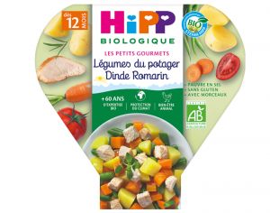 HIPP Assiette - Les Petits Gourmets - 200, 230g ou 260g Lgumes Dinde Romarin - 12M