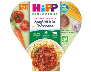 HIPP Assiette - Les Petits Gourmets - 200, 230g ou 260g Spaghetti  la Bolognaise - 12M