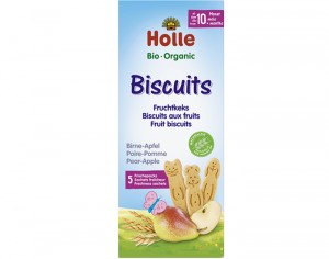 HOLLE Biscuits aux Fruits Poire Pomme - 125 g - Ds 10 mois