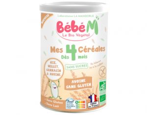 BEBE M Mes 4 Crales - Avoine Sans Gluten - 220g - Ds 4 mois