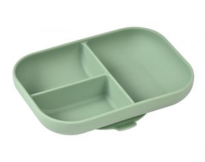 BEABA Assiette Silicone Compartimente - Vert Sauge