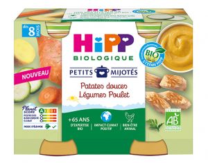 HIPP Les Petits Mijots - 2 x 190 g Patates douces Lgumes Poulet - 8M