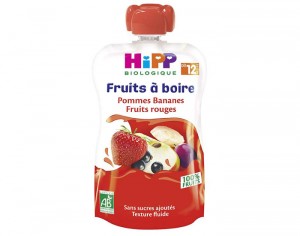 HIPP Gourdes Fruits  Boire - Ds 12 mois Pommes Bananes Fruits Rouges