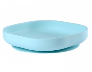 BEABA Assiette Silicone Ventouse - Blue