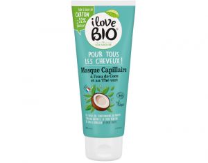 I LOVE BIO Masque pour Tous les Cheveux - Eau de Coco & Th Vert - 200 ml