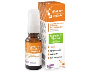 INELDEA SANTE NATURELLE Vital-D3 Vgtale 1000 UI Capital Osseux - Soutien de l'Immunit - 20 ml