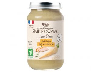 SIMPLE COMME Petits Pots Menu - 190g - Ds 6 Mois Panais Riz Dinde