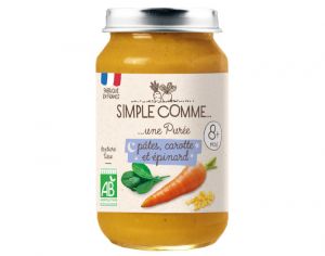 SIMPLE COMME Petits Pots Bonne Nuit - 200g - Ds 8 Mois Ptes Carotte Epinard